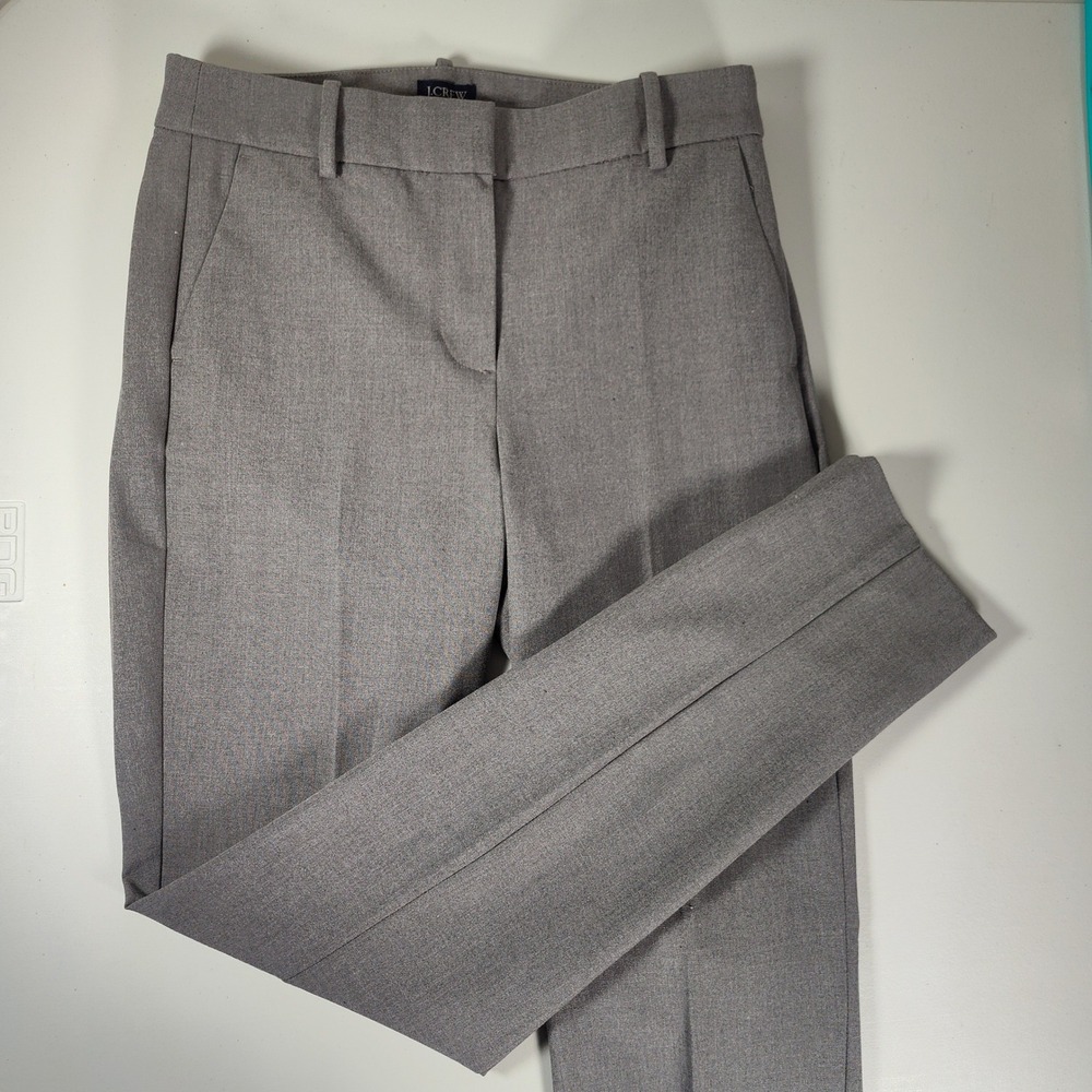 J. Crew NWT Ruby Full-Length Pant Heather Grey Slim Straight Trousers Size 4